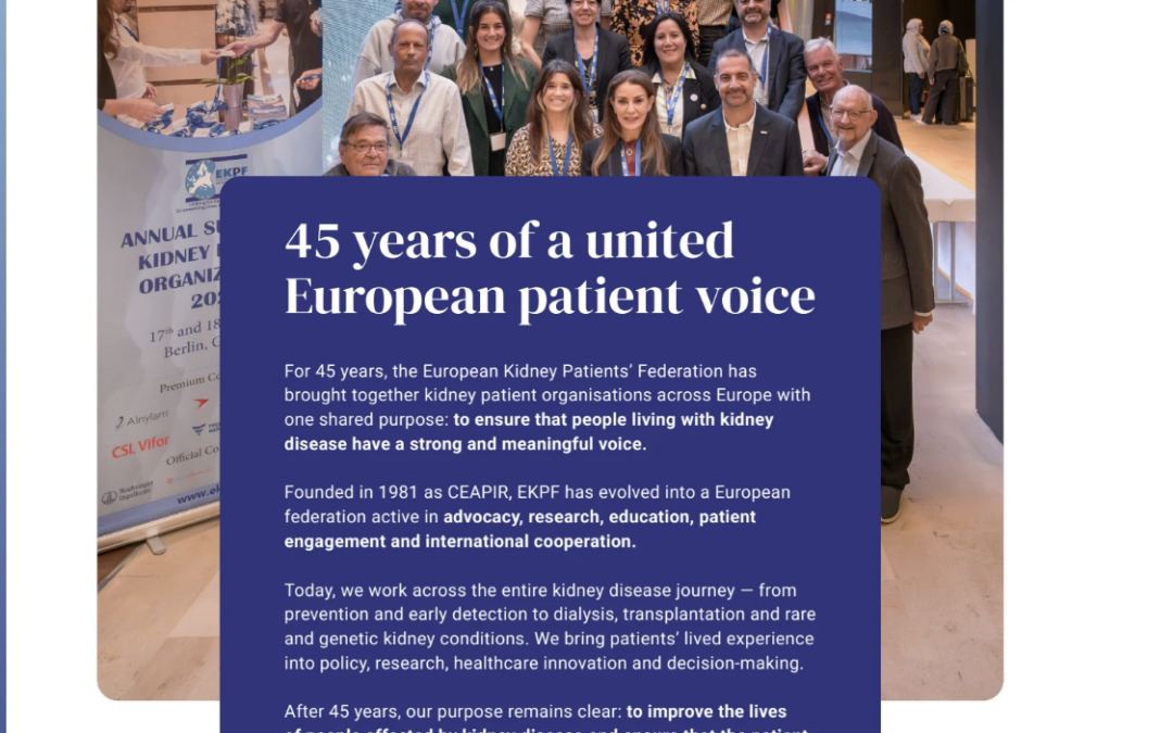 Celebrating 45 Years of EKPF: 45 Years of Giving Kidney Patients a Voice!